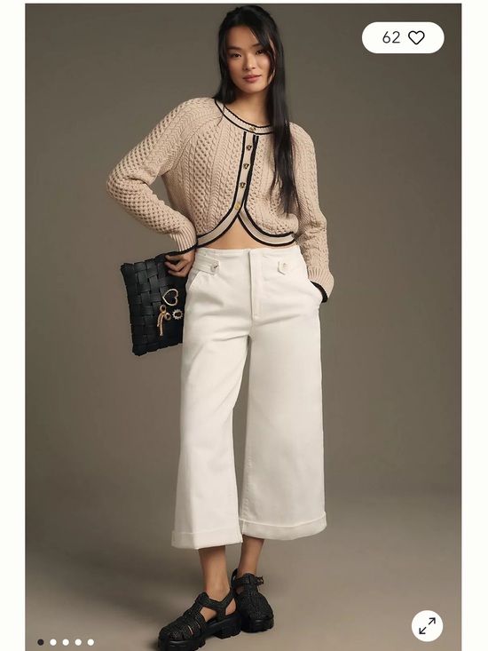 Maeve Denim - Maeve | Anthropologie LIKE NEW Cropped high rise wide leg cuffed jeans size 29